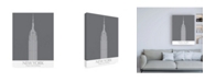 Trademark Global Fab Funky New York Empire State Building Monochrome Canvas Art - 15.5" x 21"